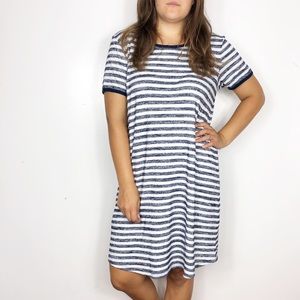MARKET & SPRUCE Blue Striped Britta T-shirt Dress